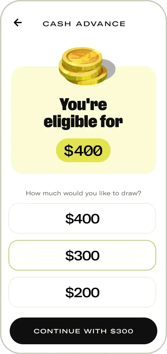 mobile app with eligible cash advance