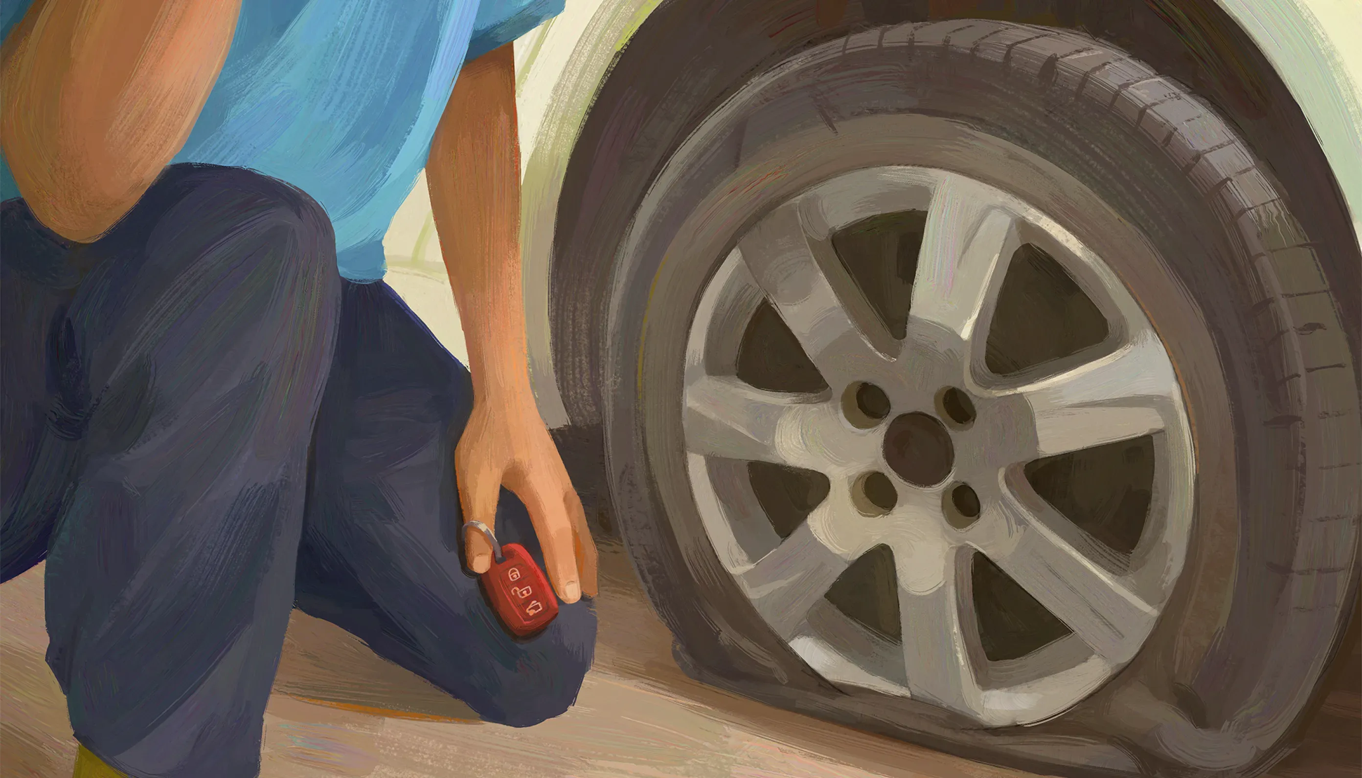 flat tire illustration